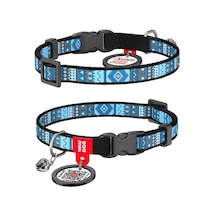 Collar Qr Pasaportlu Ethno Kedi Boyun Tasması Çok Renkli 20-30 CM