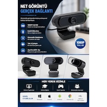 Webcam 1080p Hd Konferans Kamera Dahili Mikrofon Görüntülü Sohbet Yayın Kamerası Hd Video Ae-112