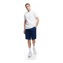 Koton Beli Bağcıklı Pamuklu Cep Detaylı Bermuda Oversize Jean Şort Koyu İndigo 5sam40128nd İndigo