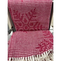 Sesli Comfort Kırmızı Skoç Pamuk Örme Battaniye 200x220 Çift Kişilik Battal Diğer