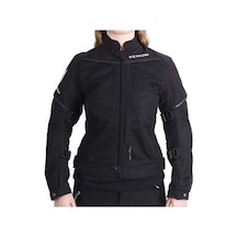 Venom Motosiklet Montu Rock Cordura Kadın Siyah Fileli Motorcu Mont