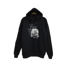 Albert Einstein Baskılı Çocuk Sweatshirt Siyah