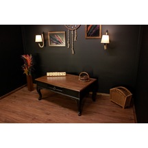 Wooding 100 Cm Masif Ceviz Siyah Orta Sehpa