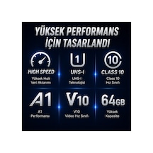 64gb High Speed Micro Sdxc Hafıza Kartı U1 A1 V10 Sd Adaptör Dahil 5 Yıl
