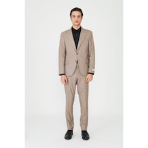 Bej Klasik Yaka Slim Fit Modern Erkek Takım Elbise Bej Bej Klasik Yaka Slim Fit Modern Erkek Takım Elbise Bej