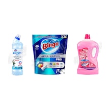 Bingo Oksi Jen 750 Ml + Bulaşık Tab. 36'lı + Yüzey Tem. Fresh 2.5 Lt 3'lü Set Diğer