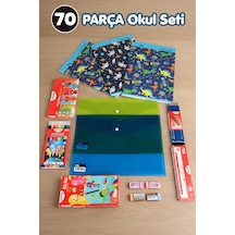 X Dekomus Rainbow Sort Collection 70 Parça Full Boyama Seti İle 3 Adet A4 Defter, Çıtçıt Dosya Altın