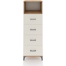 Kronos Dolap Tek Raflı 4 Çekmeceli 60x59x182 Çam-aytaşı Çam