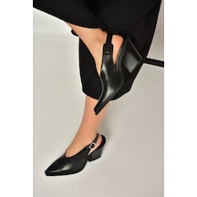 Fox Shoes U654304103 Siyah Hakiki Deri Western Topuklu Ayakkabı Siyah