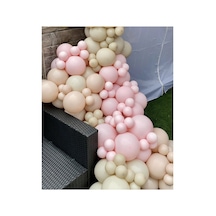 Makaron Pembe Sütlü Kahve Ve Somon Balon Zinciri 100 Adet Mix