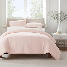 Simply Clean Ultra Yumuşak Hipoalerjenik Lekeye Dayanıklı 3 Parça Düz Nevresim Takımı, Allık, Tam, Queen Çok Renkli