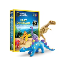 National Geographic Hava İle Kuruyan Killi Dino Seti 5 Renk 5 Dino Iskeleti Ve Aksesuar Oyun Hamuru Çok  Renkli