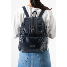571 Collections Suni Deri Yıkama Sırt Çantası Poliüretan Lacivert Model: 571-14-16j Lacivert