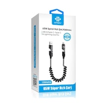 Bezos 65w 4 Ü 1 Arada Spiral Şarj Kablosu, 1.5 M Arb-132 Pro Standart