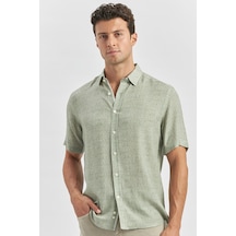 İmza Koyu Yeşil Kısa Kollu Düğmeli Yaka Biyeli Keten Casual Slim Fit Dar Kesim Gömlek 1004240242 Koyu Yeşil İmza Koyu Yeşil Kısa Kollu Düğmeli Yaka Biyeli Keten Casual Slim Fit Dar Kesim Gömlek 1004240242 Koyu Yeşil