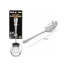 Metal Servis Kaşığı - 21 Cm - Krom Renk Çok Renkli