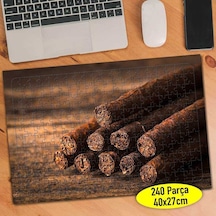 Tobacco Ahşap Üzerinde Puro 240 Parça Puzzle Yapboz-83391716