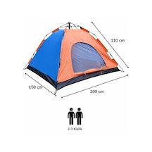Ergan Outdoor 3 Kişilik Otomatik Kurulum Çadır Turuncu Mavi Açık Mavi - Turuncu