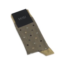 Haki Puantiyeli Pamuklu Soket Çorap 33669 Model10