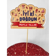 30 Adet Dekoratif Karton Iyi Ki Doğdun Mutlu Yıllar Konuşma Kartı 20 Cm - Doğum Günü El Pankartı
