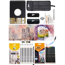 Alex Schoeller A5 300 Gr Adel Dereceli Kalem Seti 8'li Bic Aquarelle Kuru-suluboya Kalemi 12 Renk