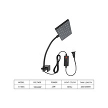 Moveevo Klipsli Döner Beyaz Led Akvaryum Işığı Resif, Mercan Ve Sucul Bitkiler İçin Aydınlatma Siyah