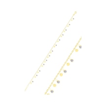 Söğütlü Silver Gümüş Altın Yaldızlı Zirkon Taşlı Pullu Halhal Gümüş - Rose Gold