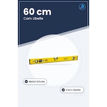Su Terazisi 60 Cm Metal Gövdeli Cam Libelleli Yatay Dikey Ölçüm M