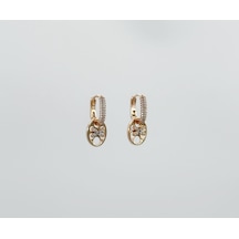 18k Rose Gold Plated Xo Drop Küpe Gold
