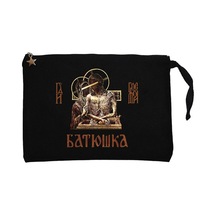 Batushka HospodiSiyah Clutch Astarlı Cüzdan / El Çantası Siyah