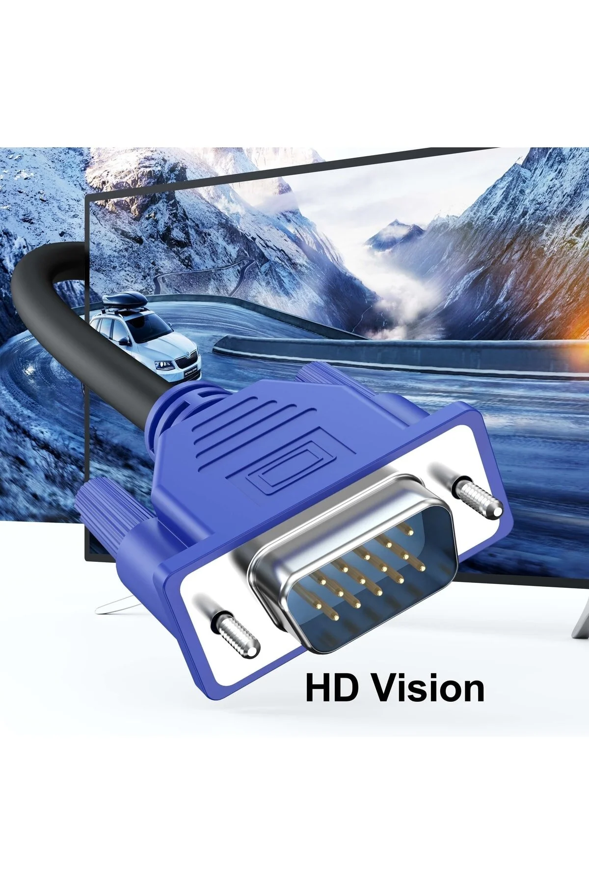 Vga Kablosu Ekran Lcd Led Monitör Bağlantı 15 Pin Bağlama Ara Pc Laptop Görüntü Kablo 10 Metre 001