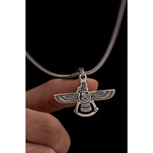 Ahura Mazda Model Unisex Çelik Kolye - Sevgiliye - Eşe - Babaya - Arkadaşa Hediye Kolye
