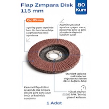 115 Mm Flap Zımpara Diski 100 Kum 1 Adet Açılı Metal Taşlama Ucu