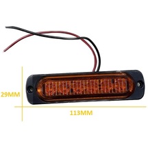 12v-24v Led Çakar Lamba Tek Sıra Turuncu 113 29 Mm