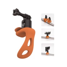 Vkemall Telesın Spor Kamera Silikon Sabitleme Kayışı - Hızlı Çıkarma Özelliği, 2 Seviye Ayar, Turuncu