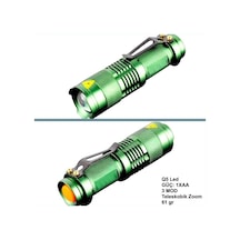 Omeniv Kompakt Elfeneri El Feneri 2000 Lümen Zoom Deprem Outdoor Yeşil