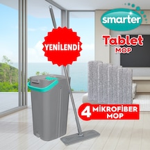 Smarter Gri Tablet Mop + Yedek Mikrofiber Mop 4'lü