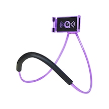 Honmex Mor Esnek Boyunluk Telefon Tutucu - 360 Döner, El Serbestliği Sağlar, Yatak Odası/masaüstü Kullanıma Uygun