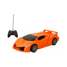 1:18 Şarjlı Uzaktan Kumandalı Spor Araba - Full Fonksiyon Usb Kablolu Oyuncak Araba 20 Cm Turuncu