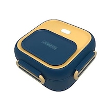 Vagonlife Bento 500ml Lunchbox Tek Katlı Çelik Sefer Tası Yemek Kutusu Lacivert-sarı