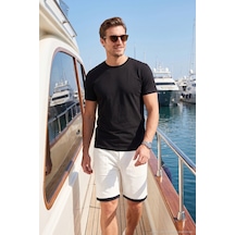 Buratti Oysho Kumaş Çift Katmanlı Paça Detaylı Bağlamalı Short Erkek Short 5908091 Ekru