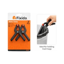 Fıxıda Çok Amaçlı Güçlü Nylon Mandal 2li Set Çöp Poşeti Tutucu, Sabitleme Kelepçesi