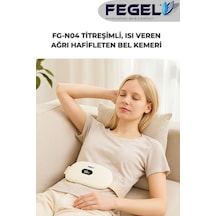 FG-N04 Titreşimli Isı Veren Şarjlı Özel Gün Kemeri – Regl, Karın ve Bel Ağrılarını Hafifleten Masaj Cihazı - Beyaz