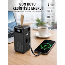 Seyahat Ve Kamp İçin Portatif Güç Kaynağı Powerbank Yeni Nesil - Lisinya Siyah