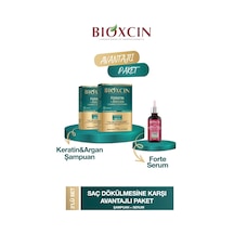 Keratin Argan Şampuanı 300 Ml 2 Adet + Bioxcin Forte Serum 50 Ml 1 Adet
