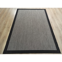 Çam Halı Sisal 9715 Gri / Siyah Bordürlü Jüt Sisal Kilim