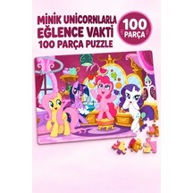 100 Parça Unicorn Çocuk Puzzle Eğitici Oyuncak El-göz Koordinasyonunu Destekleyen Yapboz