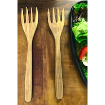Zeytin Ağacı Çatal Seti 2li El Yapımı Ahşap Salata Çatalı