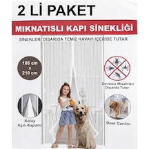 Aksu Beyaz Mıknatıslı Kapı Sinekliği 105x210cm 2'li Paket