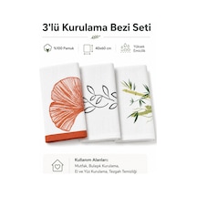 3lü Desenli Pamuklu Mutfak El Kurulama Bezi Beyaz